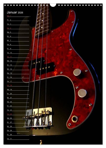 Produktbild: ROCKGITARREN in Szene gesetzt / Geburtstagskalender (Wandkalender 2026 DIN A3 hoch), CALVENDO Monatskalender