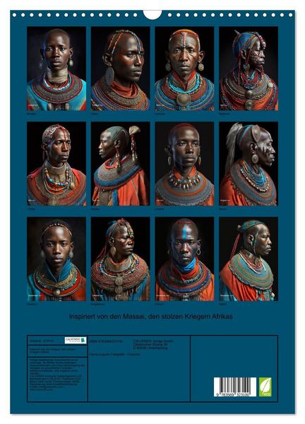 Produktbild: Inspiriert von den Massai, den stolzen Kriegern Afrikas (Wandkalender 2027 DIN A3 hoch), CALVENDO Monatskalender