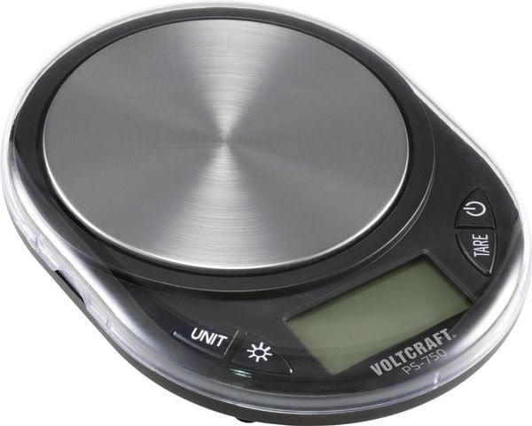 Produktbild: VOLTCRAFT PS-750 Pr&auml;zisionswaage W&auml;gebereich (max.) 750 g Ablesbarkeit 0.1 g batteriebetrieben Schwarz