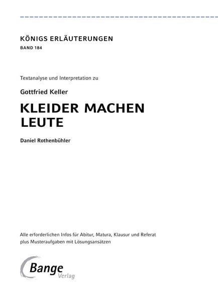 Produktbild: Kleider machen Leute von Gottfried Keller