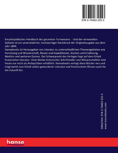 Produktbild: Encyklop&auml;disches Handbuch des gesamten Turnwesens