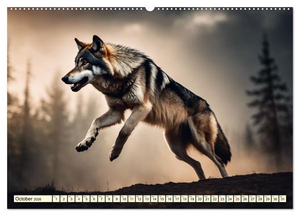 Produktbild: A year among wolves (High Quality Premium Wall Calendar 2026 DIN A2 landscape),CALVENDO 12 Month Wall Calendar