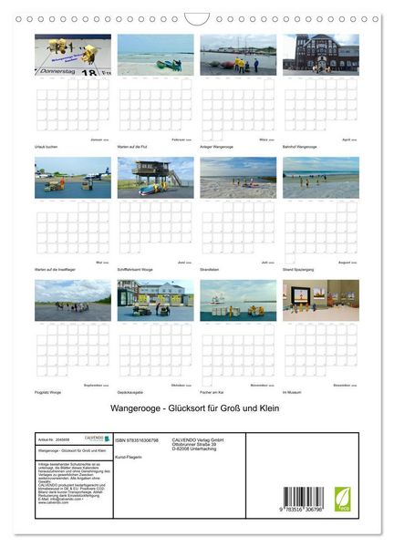 Produktbild: Wangerooge - Gl&uuml;cksort f&uuml;r Gro&szlig; und Klein (Wandkalender 2026 DIN A3 hoch), CALVENDO Monatskalender