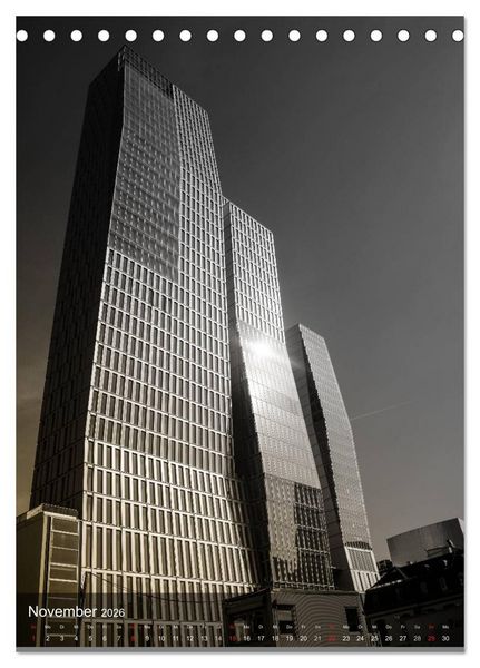 Produktbild: Frankfurt monochrom (Tischkalender 2026 DIN A5 hoch), CALVENDO Monatskalender