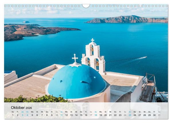 Produktbild: Santorini - Die malerische Kykladeninsel (Wandkalender 2026 DIN A3 quer), CALVENDO Monatskalender