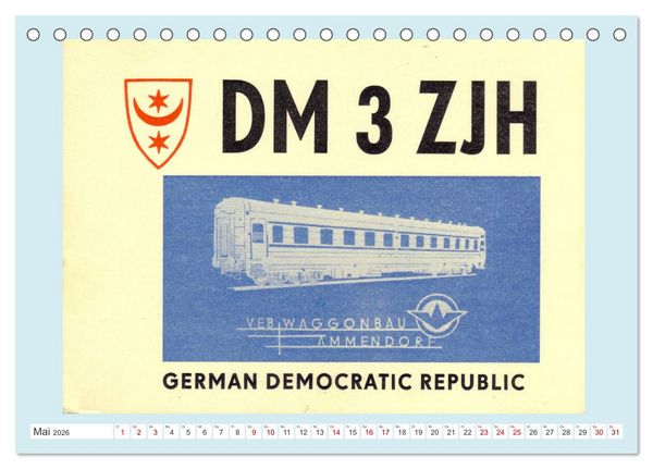 Produktbild: Amateurfunk in der DDR - Historische QSL-Karten (Tischkalender 2026 DIN A5 quer), CALVENDO Monatskalender