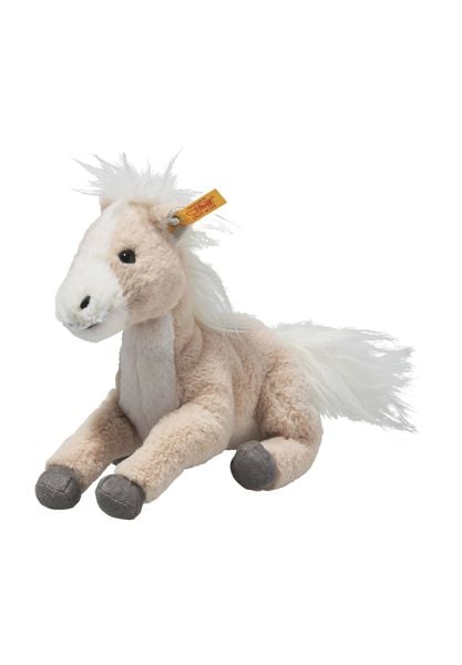 Produktbild: Steiff 074349 - Gola Schlenker-Pferd, liegend, beige/wei&szlig;, Pl&uuml;sch, 18 cm
