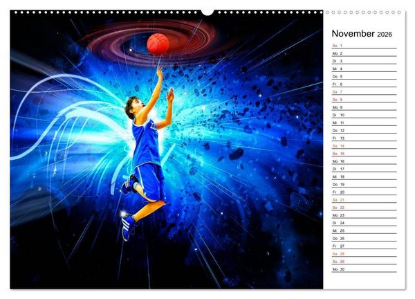 Produktbild: Basketball Fantasiewelten (Wandkalender 2026 DIN A2 quer), CALVENDO Monatskalender