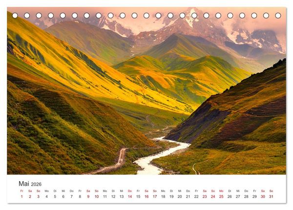 Produktbild: Georgien - Einmalige Landschaften (Tischkalender 2026 DIN A5 quer), CALVENDO Monatskalender