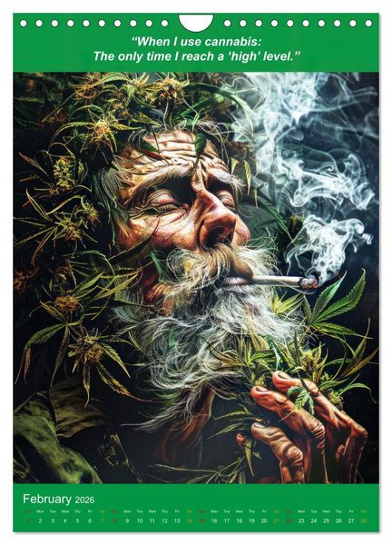 Produktbild: The funniest cannabis pictures and slogans (Wall Calendar 2026 DIN A4 portrait), CALVENDO 12 Month Wall Calendar
