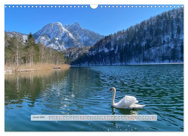 Produktbild: Alpenauszeit - Traumhafte Bergmomente am Wasser (Wandkalender 2026 DIN A3 quer), CALVENDO Monatskalender