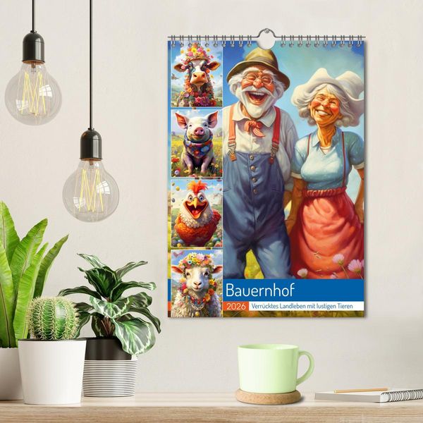 Produktbild: Bauernhof. Verr&uuml;cktes Landleben mit lustigen Tieren (Wandkalender 2026 DIN A4 hoch), CALVENDO Monatskalender