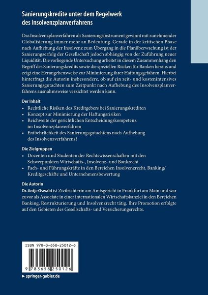 Produktbild: Sanierungskredite unter dem Regelwerk des Insolvenzplanverfahrens