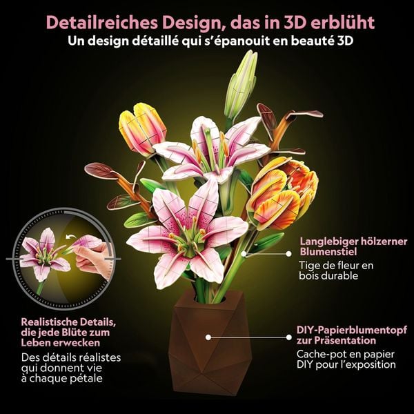 Produktbild: CUBICFUN - 3D Puzzle Pflanzent. Tulpe und Lilie 103