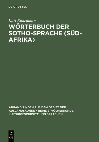 Produktbild: W&ouml;rterbuch der Sotho-Sprache (S&uuml;d-Afrika)