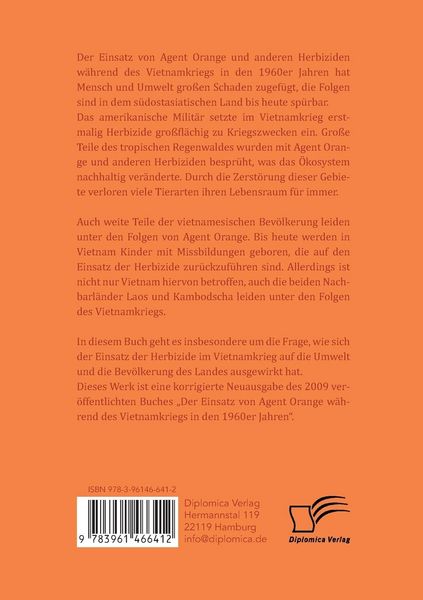 Produktbild: Agent Orange: Der Einsatz von Herbiziden im Vietnamkrieg und die Folgen