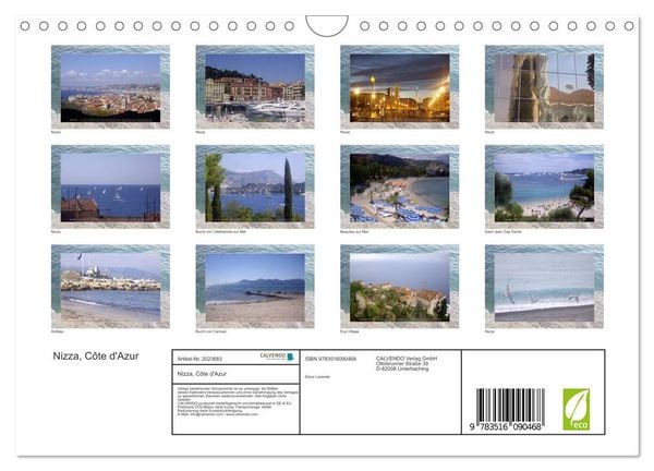 Produktbild: Nizza, C&ocirc;te d'Azur (Wandkalender 2026 DIN A4 quer), CALVENDO Monatskalender