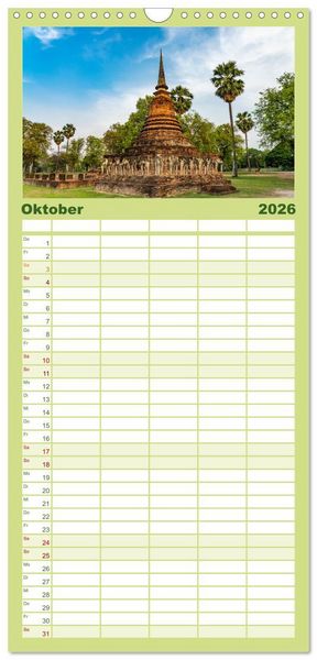 Produktbild: Familienplaner 2026 - Thailand - Welterbe Sukothai mit 5 Spalten (Wandkalender, 21 x 45 cm) CALVENDO