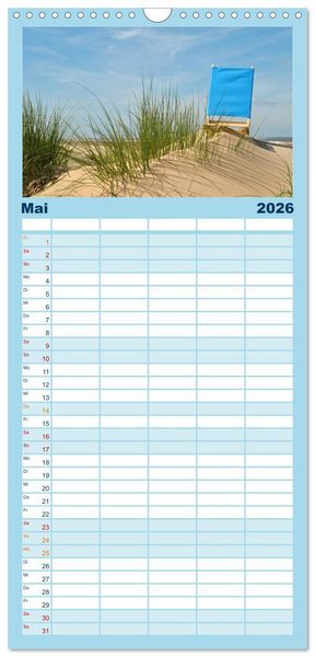 Produktbild: Familienplaner 2026 - Nordseetr&auml;umereien mit 5 Spalten (Wandkalender, 21 x 45 cm) CALVENDO