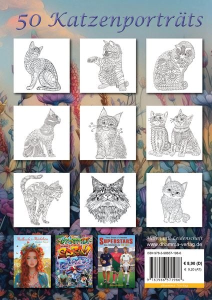Produktbild: Mandala Malbuch Katzen f&uuml;r Kinder ab 8 Jahren, Teenager und Erwachsene mit 50 sch&ouml;nen Ausmalmotiven