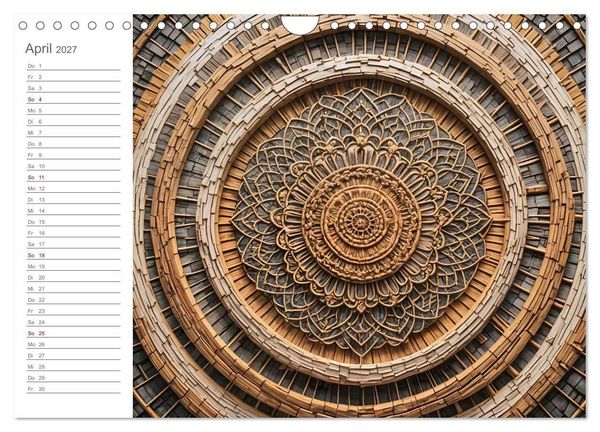 Produktbild: Natural Mandalas - Kraftvolle KI Mandalas aus Naturmaterialien (Wandkalender 2027 DIN A4 quer), CALVENDO Monatskalender