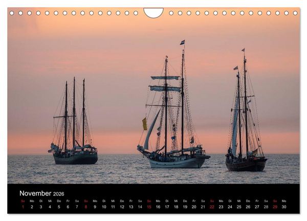 Produktbild: Windjammer auf der Ostsee im Abendlicht (Wandkalender 2026 DIN A4 quer), CALVENDO Monatskalender