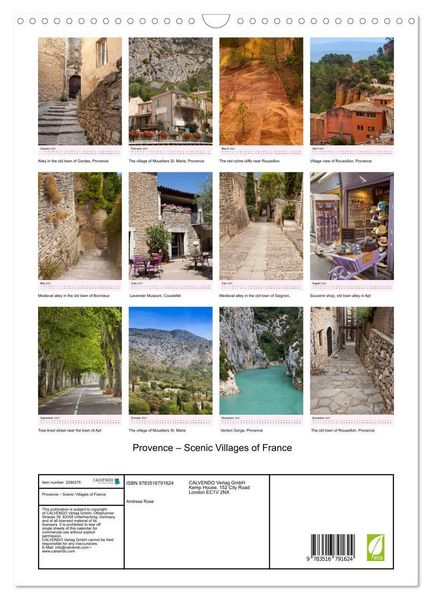 Produktbild: Provence &ndash; Scenic Villages of France (Wall Calendar 2027 DIN A3 portrait), CALVENDO 12 Month Wall Calendar