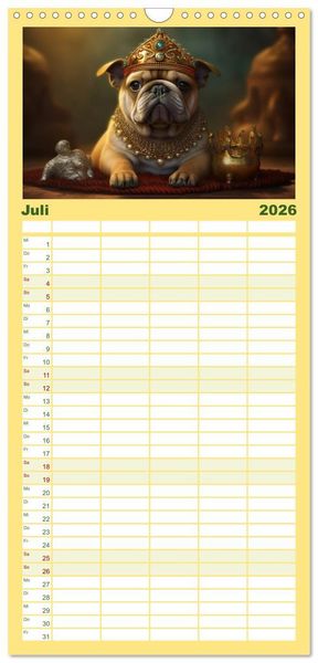 Produktbild: Familienplaner 2026 - M&auml;rchenhafte Helden mit feuchter Nase mit 5 Spalten (Wandkalender, 21 x 45 cm) CALVENDO