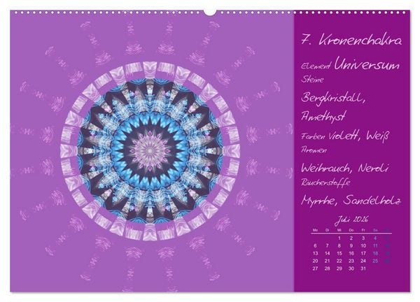 Produktbild: Kleine Chakrenlehre (Wandkalender 2026 DIN A2 quer), CALVENDO Monatskalender
