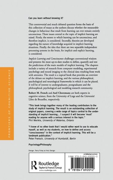 Produktbild: Implicit Learning and Consciousness