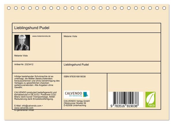 Produktbild: Lieblingshund Pudel (Tischkalender 2027 DIN A5 quer), CALVENDO Monatskalender
