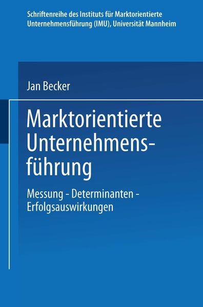 Produktbild: Marktorientierte Unternehmensf&uuml;hrung