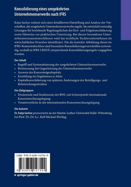 Produktbild: Konsolidierung eines umgekehrten Unternehmenserwerbs nach IFRS