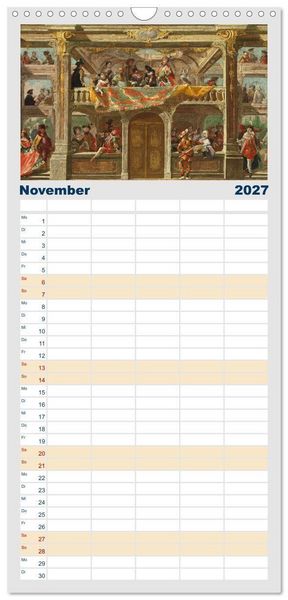 Produktbild: Familienplaner 2027 - Party Time - Das Fest in der Kunst mit 5 Spalten (Wandkalender, 21 x 45 cm) CALVENDO