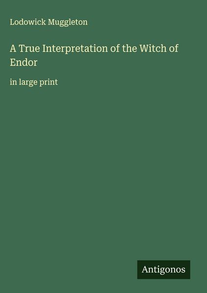 Produktbild: A True Interpretation of the Witch of Endor