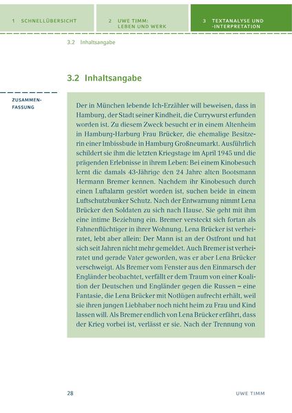 Die Entdeckung Der Currywurst Analyse Einer Textstelle Die Entdeckung der Currywurst von Uwe Timm - 13. Klasse Schulbuch - 978