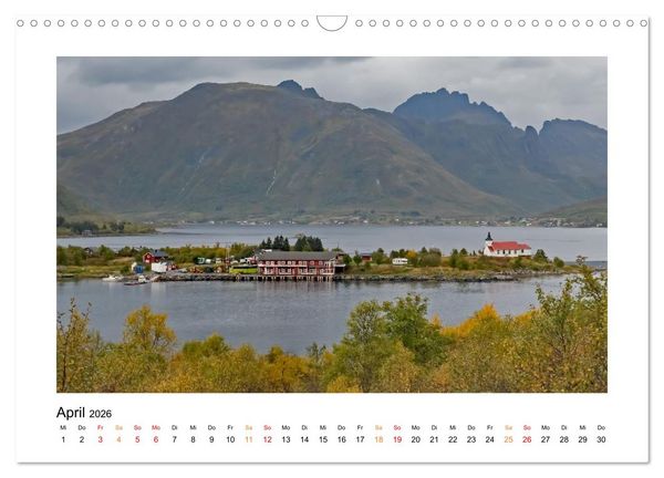 Produktbild: Zwischen Fjord und Flamme (Wandkalender 2026 DIN A3 quer), CALVENDO Monatskalender