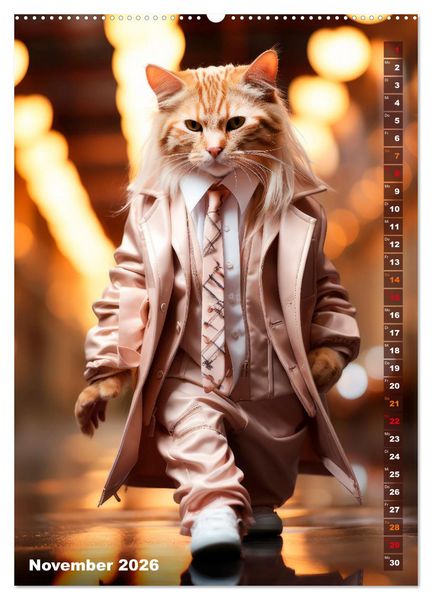 Produktbild: Stylische Katzen (hochwertiger Premium Wandkalender 2026 DIN A2 hoch), Kunstdruck in Hochglanz