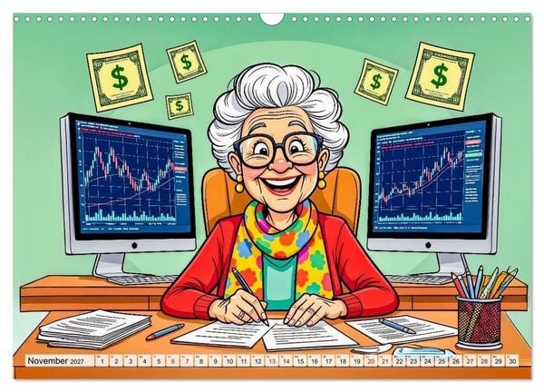 Produktbild: Oma rockt den Ruhestand - Lustiger Frauenkalender mit Humor (Wandkalender 2027 DIN A3 quer), CALVENDO Monatskalender