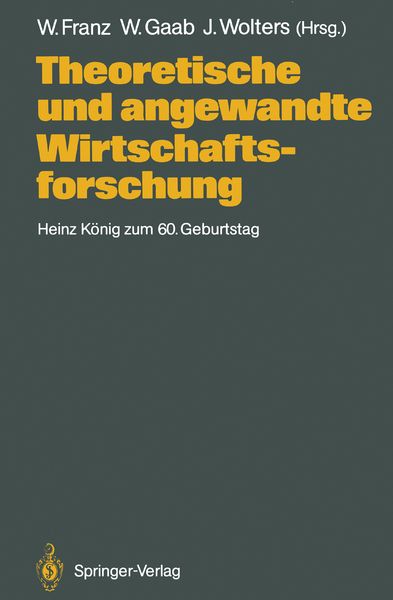 Produktbild: Theoretische und angewandte Wirtschaftsforschung