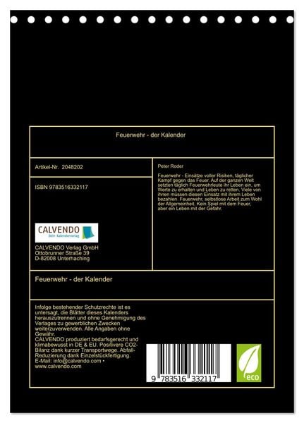 Produktbild: Feuerwehr - der Kalender (Tischkalender 2026 DIN A5 hoch), CALVENDO Monatskalender