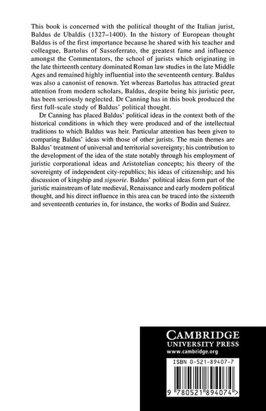 Produktbild: The Political Thought of Baldus de Ubaldis