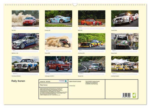 Produktbild: Rally Ikonen (Wandkalender 2026 DIN A2 quer), CALVENDO Monatskalender