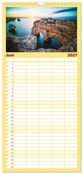 Produktbild: Familienplaner 2027 - Wundervolle Algarve mit 5 Spalten (Wandkalender, 21 x 45 cm) CALVENDO