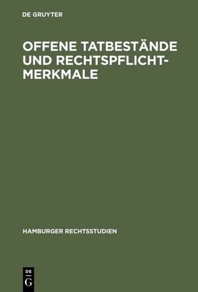 Produktbild: Offene Tatbest&auml;nde und Rechtspflichtmerkmale