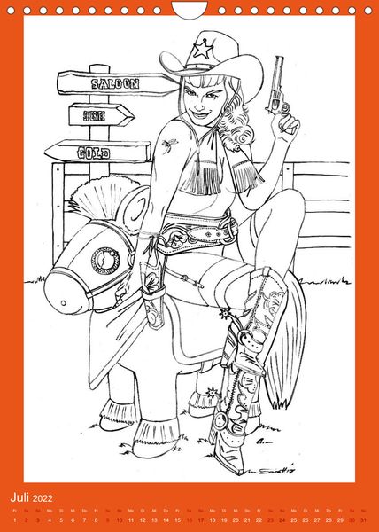 Produktbild: Burlesque Malkalender, Malbuch / burlesque coloring book mit Bildern von Sara Horwath (Wandkalender 2022 DIN A4 hoch)