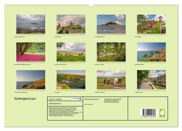 Produktbild: S&uuml;dengland pur (hochwertiger Premium Wandkalender 2026 DIN A2 quer), Kunstdruck in Hochglanz