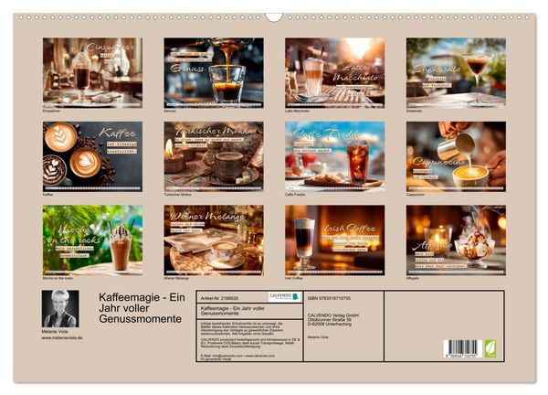 Produktbild: Kaffeemagie - Ein Jahr voller Genussmomente (Wandkalender 2026 DIN A2 quer), CALVENDO Monatskalender