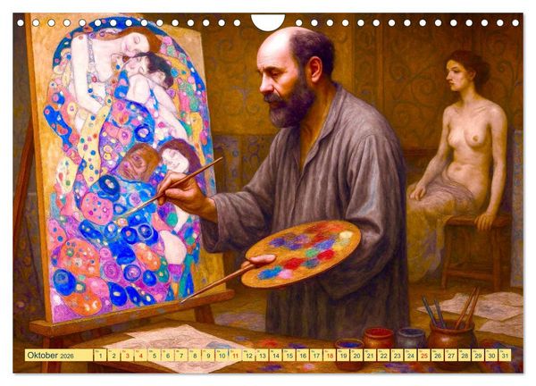Produktbild: Gustav Klimt. Sein Leben, seine Kunstwerke (Wandkalender 2026 DIN A4 quer), CALVENDO Monatskalender