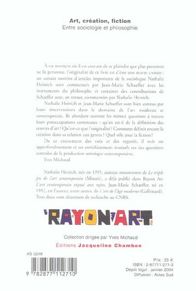 Produktbild: Artcreationfictionentre sociologie